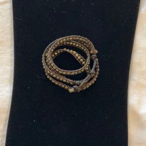 Premier Designs Brown and Gold wrap bracelet